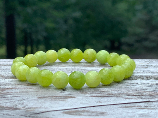 Peridot Bracelet, Natural Stretch August Birthstone, Bead Minimalist Gemstone Bracelet
