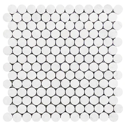 Bianco Dolomite Marble Penny Round Mosaic Wall & Floor Tile