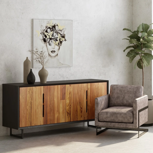 Aurelle Home Grey Velvet Modern Accent Chair
