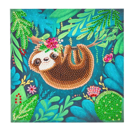 Sloth, 18x18cm Crystal Art Card