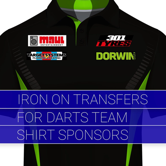Iron On Darts Sponsor Transfer, Team Shirt, Sponsor, Add To Shirt
