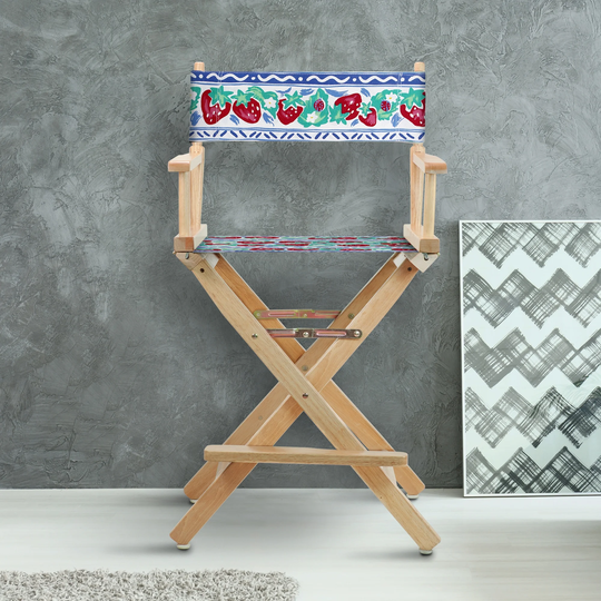24" Director's Chair Natural Frame-Strawberry Park - 23"W x 19"D x 39.5"H