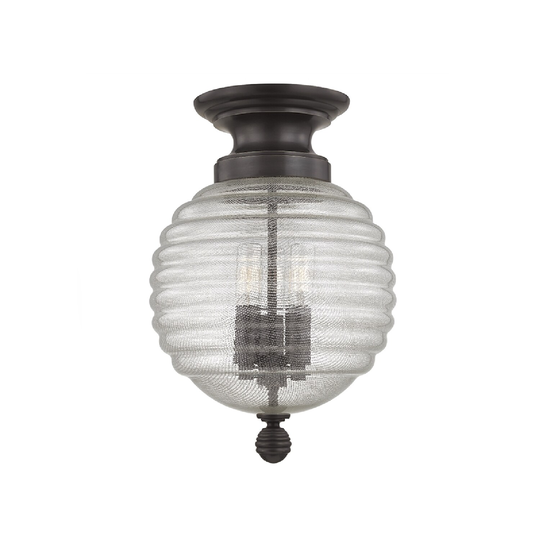 Hudson Valley Coolidge 3-light Bronze Flush Mount with Clear Glass Shade