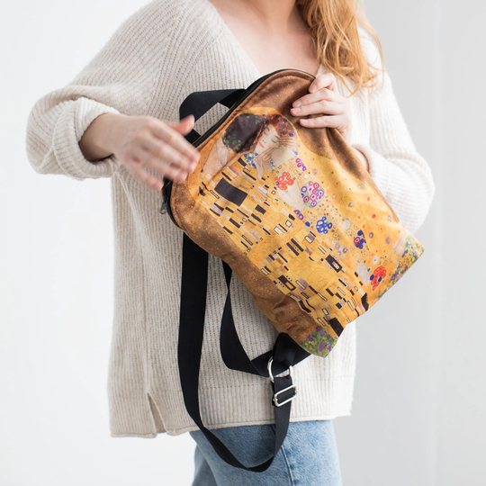 Klimt The Kiss Soft Velvet Backpack