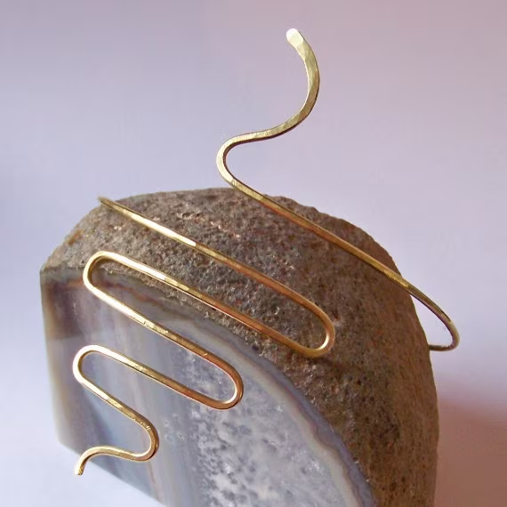 Armlet - Armband Serpent Arm Cuff Band Upper Bracelet Brass Bronze Copper German Silver Fill Sterling