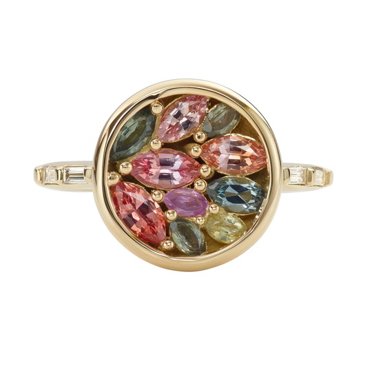 Summertime Ring With Colorful Sapphire Petals
