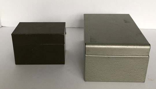 Steel Box, Vintage, Small Card File, Recipe Green & Gray, Sold Separately, Open Stock