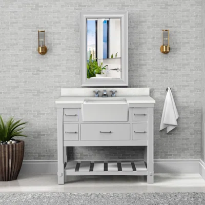 Austin 42" Solid Wood Bathroom Vanity with Durable Quartz Top