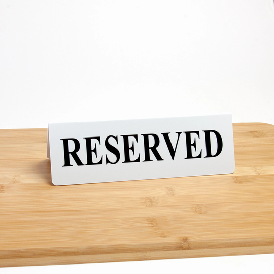Reserved Table Signs, 15 Pack Tent Style Plastic White W/Red, Free Shipping