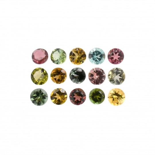 Multi Color Tourmaline Round 4mm Approximately 4 Carat, October Birthstone, Stone Mixed With Rainbow Of Vibrant Colors, For Jewelry | 39431