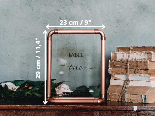 Table Copper Frame Custom | Copper Wedding Sign Holder Menu Number