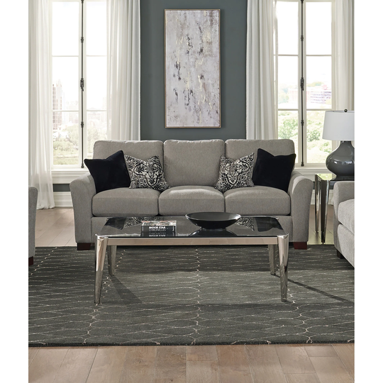 Drayton Warm Grey Flared Arm Upholstered Sofa
