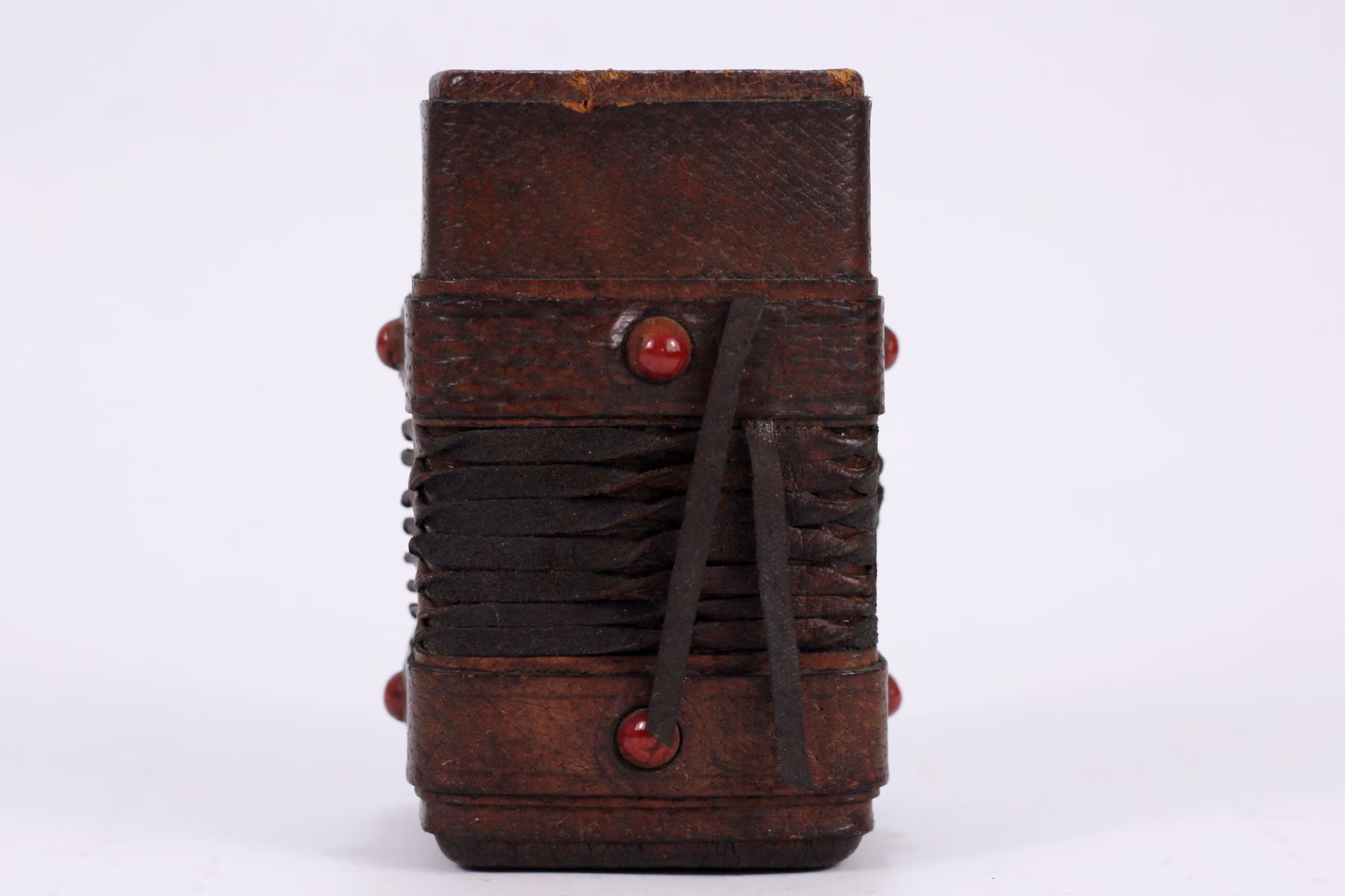 Vintage Leather Pencil Holder, Organizer, Desk Pen Trinket Box