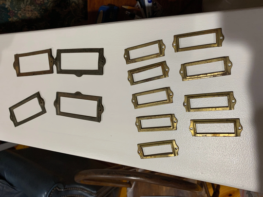 Vintage Metal File Drawer Label Holders Choose One Holder From 2 Sizes/3 Styles Choices Hardware Trim
