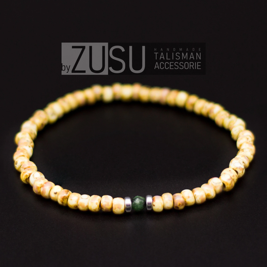 Raw Emerald Gemstone Men's Bracelet, Delicate Beaded Bracelet For Men, Tiny Jewelry, Gift Him Gift Boyfriend