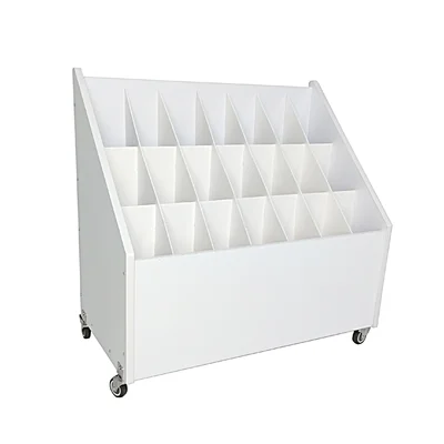 21 Slot (4X4.7") File Storage Organizer, Removable Inserts, Blueprint Architectural Plans Rolled Up Art Print Display Stand Rolling Wheels