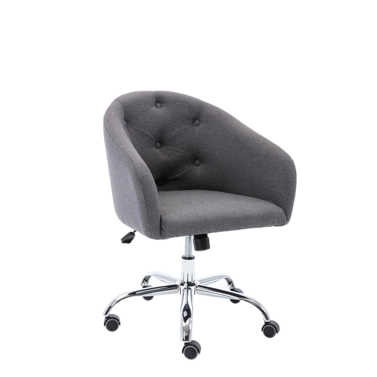 Porthos Home Kash Home Office Desk Chair, Round Back, Linen Fabric