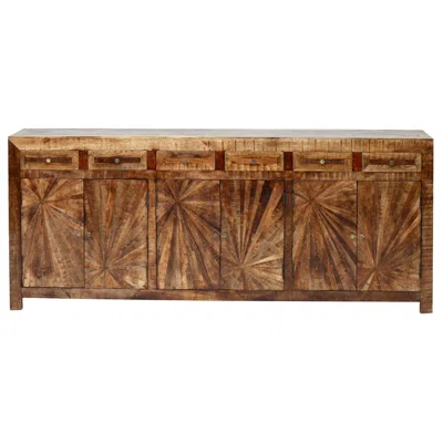 Bethenia 97'' Wide 6 Drawer Mango Solid Wood Sideboard