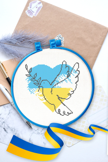 Hand Embroidery Kit Native Ukraine Cross Stitch Kit Hoop Pattern, Art Modern Needlepoint Stich Abris4