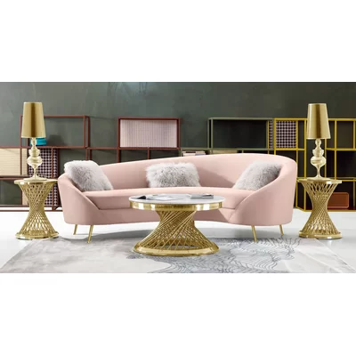 Celine 99" Round Arm Curved Sofa
