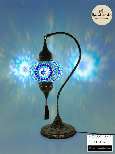 Colorful Turkish Table Lamp, Handmade Mosaic Desk Bedside Lights, Lamp