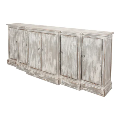 Waterfall 80" Wide Pine Wood Sideboard