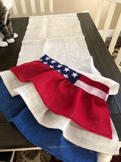 Patriotic Table Runner/Red, White, & Blue/American Flag