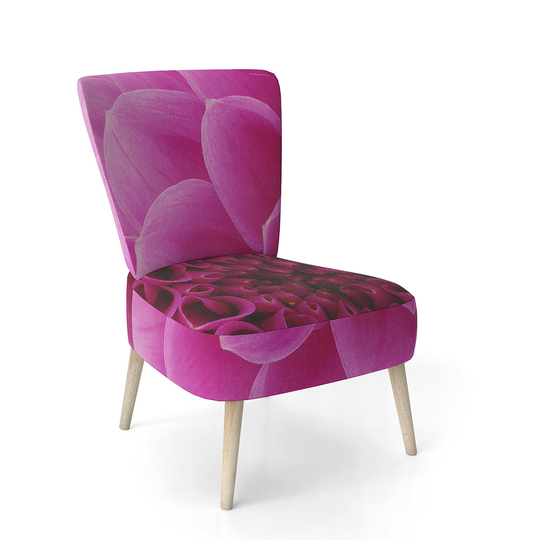 Designart 'Dark Pink Abstract Flower Petals' Upholstered Floral Accent Chair