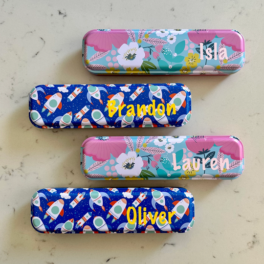 Personalized Pencil Box, Custom Storage Box, Name Metal Tin, Back To School Gift For Kid, Craft Supply Storage, Kid Pencil Pouch, Crayon Box