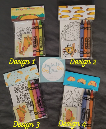 Taco Coloring Packs | Pages Party Favor Crayola Crayons
