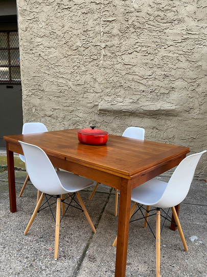 Mid Century Dining Table Danish Modern Mid Teak Extension
