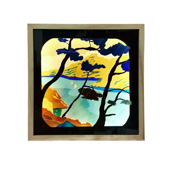 Wall Lamp Stained Glass Art - in The Calanques