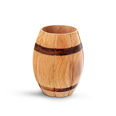 Louie-George Decorative Wine Barrel Shaped Wooden Pen Holder