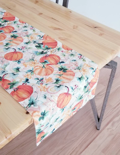 Pumpkins & Paisley Table Runner, Thanksgiving Farmhouse Pumpkin Fall Decor