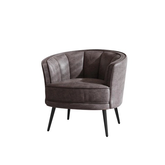 Modern PU Leather Tub Barrel Chair Leisure Accent Chair Upholstered