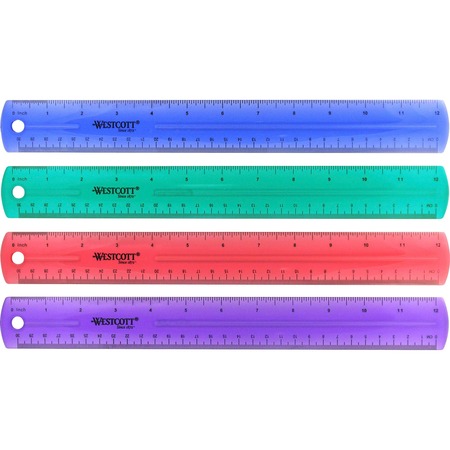 WholesaleRulers & Tape Measures: Discounts on Westcott Transparent Jeweltone 12" Plastic Ruler ACM12975