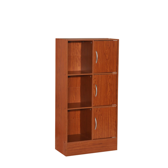 47" Cherry Red Multipurpose Bookcase with Doors