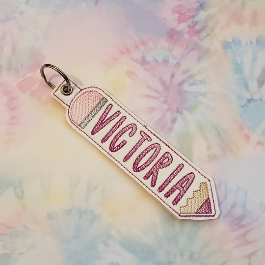 Big Pencil Tag With Name - Oversize Personalized Back To School Backpack Handmade Key Holder Ring Birthday Gift