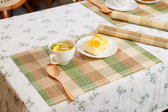 Bamboo Placemats Table Cover Handmade Placemats Handwoven Placemat Boho Coasters Table Setting Decor Rectangular Tableplacemats