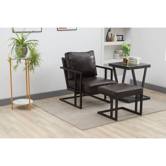 Recliner Sofa Chair PU Leather Living Room Chair Modern Style Soft and Comfortable Padded Seat Lounge Chair with Stool