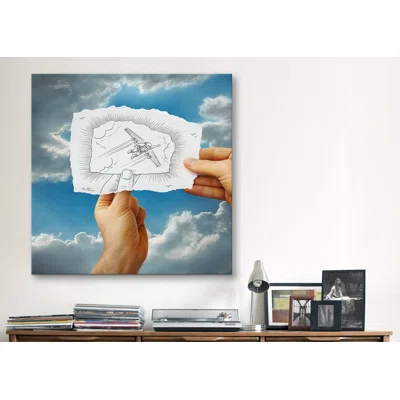 'Pencil with Camera 20 - Flying Man' by Ben Heine Photographic Print on Wrapped Canvas