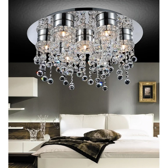 Guisseppe Lighting R Seven Light Flush Mount Monica Chrome - Exact Size