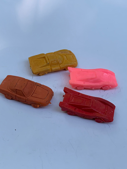 Vintage Dime Store Vending Rubber Car Pencil Topper Lot