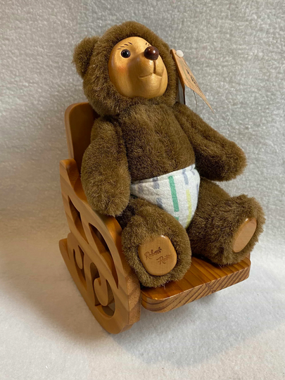 Raikes Baby Bear in Wooden Rocking Chair - Nursery Miniatures "Robbie' | #dl798