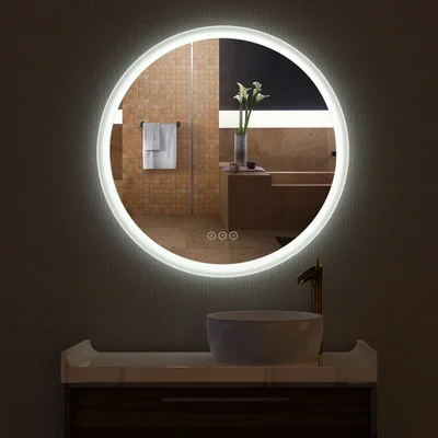Sheldahl Modern and Contemporary Frameless Lighted Bathroom Mirror