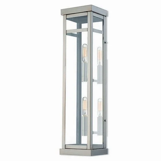 Livex Lighting 20706-91 Outdoor Wall Lantern 2 light Brushed Nickel