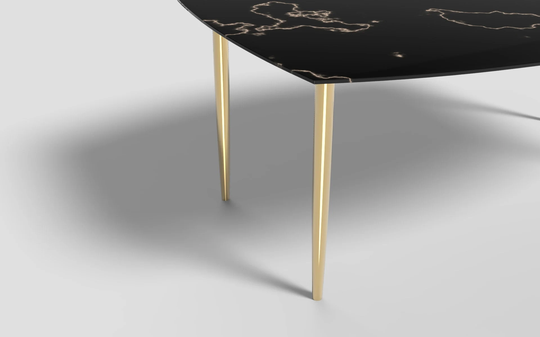 Set Of 4 Gold Tapered Dining Table Metal Legs, Live Edge Mid Century Replacement Legs