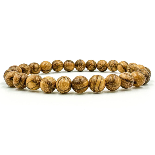 Premium Handmade Natural 8mm Light Brown Sandalwood Mala Beaded Bracelet - Union Collection Great For Meditation, Wellness, Yoga, Prayer