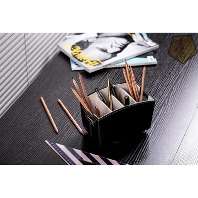 Remote Control Holder, Bedside Organizer, Phone Caddy PU Leather, Desk Organizer. Home And Office Storage Box For Remotes, Cell Phone, Makeup Brushes,