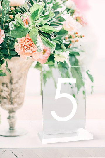 Acrylic Table Number | Wedding Clear Classic Minimalistic Tn5
